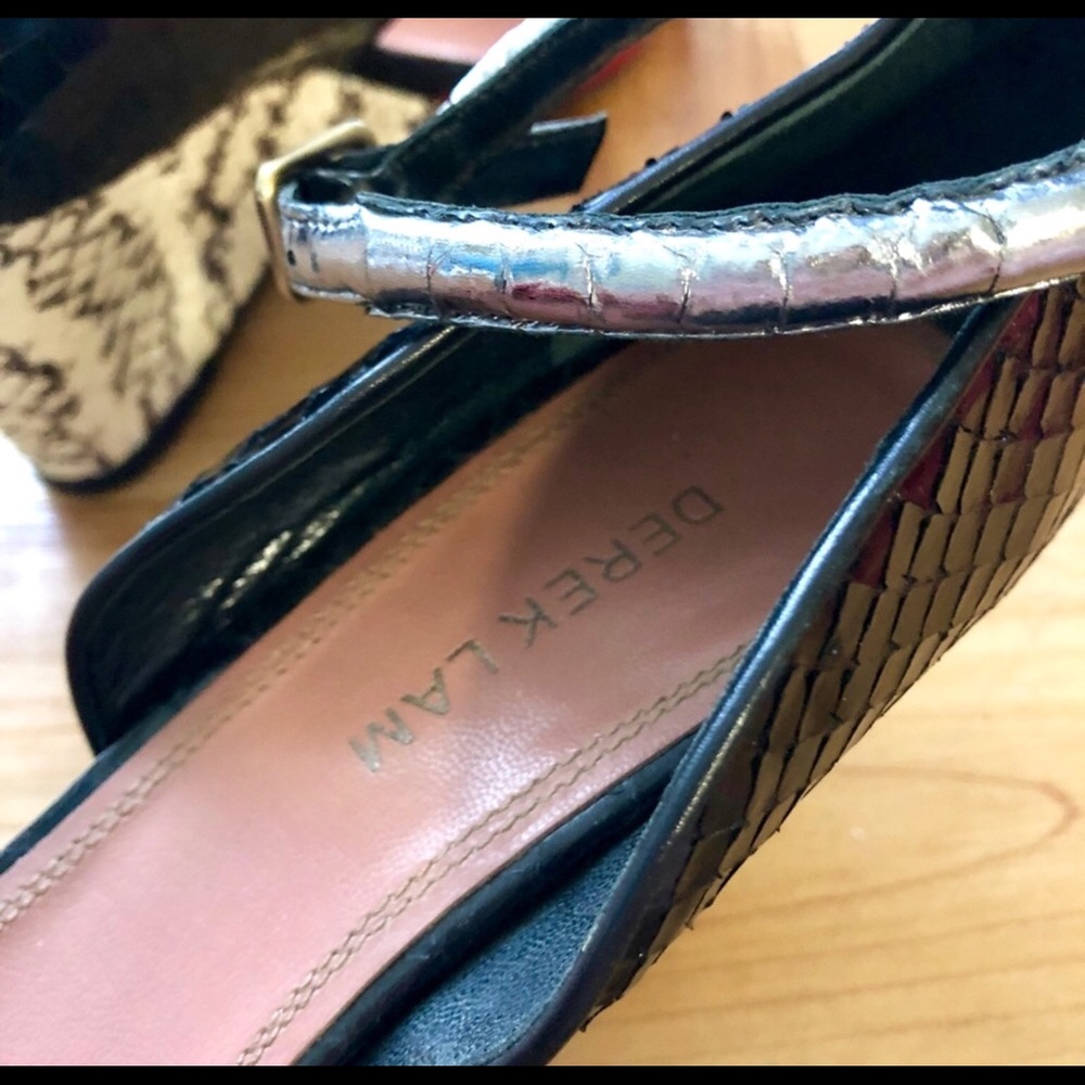 Derek Lam Bristol Python Colorblock Open-Toe Wedge - image 6